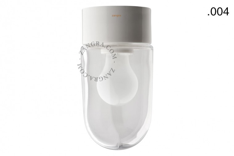 Lampa łazienkowa porcelanowa  klosz 004 przezroczyste szkło. - Zangra