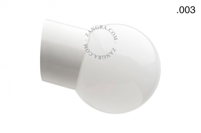 Wodoodporna lampa porcelanowa biała klosz 003 opal szkło - Zangra
