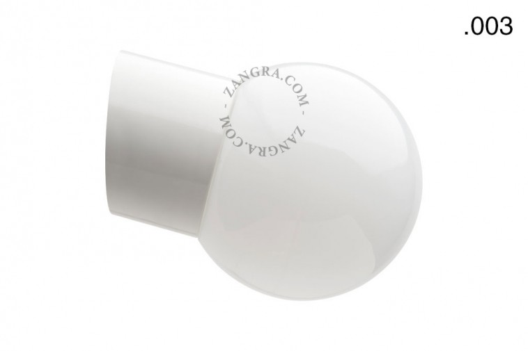 Wodoodporna lampa porcelanowa biała klosz 003 opal szkło - Zangra