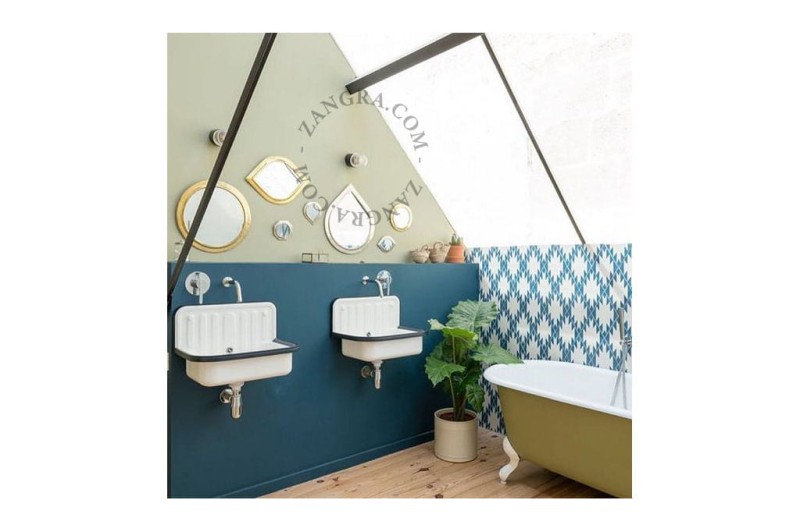 Wodoodporna lampa porcelanowa czarna klosz 002 przezroczyste szkło - Zangra