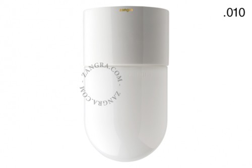 Wodoodporna lampa porcelanowa biała klosz 010 opal szkło - Zangra