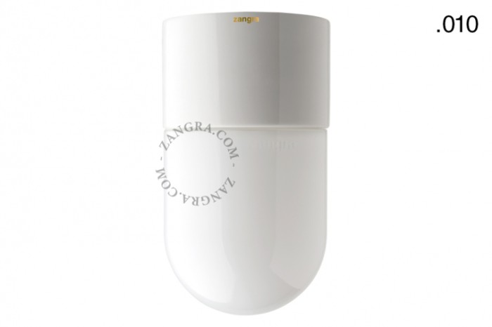 Wodoodporna lampa porcelanowa biała klosz 010 opal szkło - Zangra