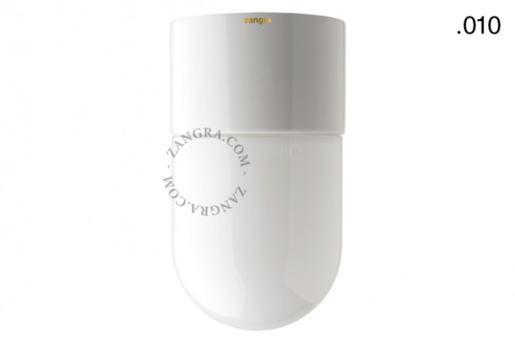 Wodoodporna lampa porcelanowa biała klosz 010 opal szkło - Zangra