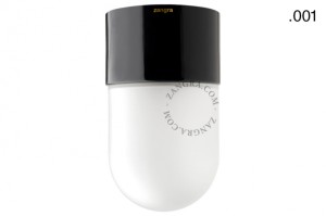 Wodoodporna lampa porcelanowa czarna klosz 001 matowe szkło - Zangra