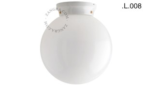 Biała porcelanowa lampa Art Deco CHAELLA klosz L 008 opal szkło - Zangra