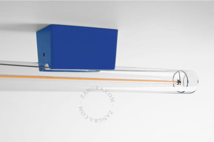 Niebieska lampa ścienno-sufitowa z żarówką S14d, 50 cm - Zangra