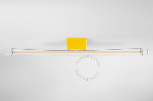 Żółta lampa ścienno-sufitowa z przezroczystą żarówką S14D, 50 cm - Zangra
