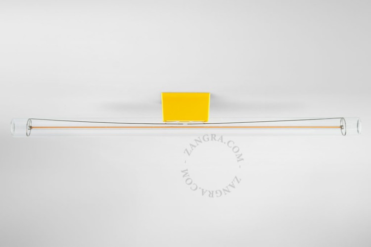 Żółta lampa ścienno-sufitowa z przezroczystą żarówką S14D, 50 cm - Zangra