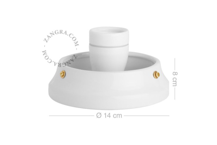 Biała porcelanowa lampa stołowa lub ścienna CEDRIC L.001 - Zangra