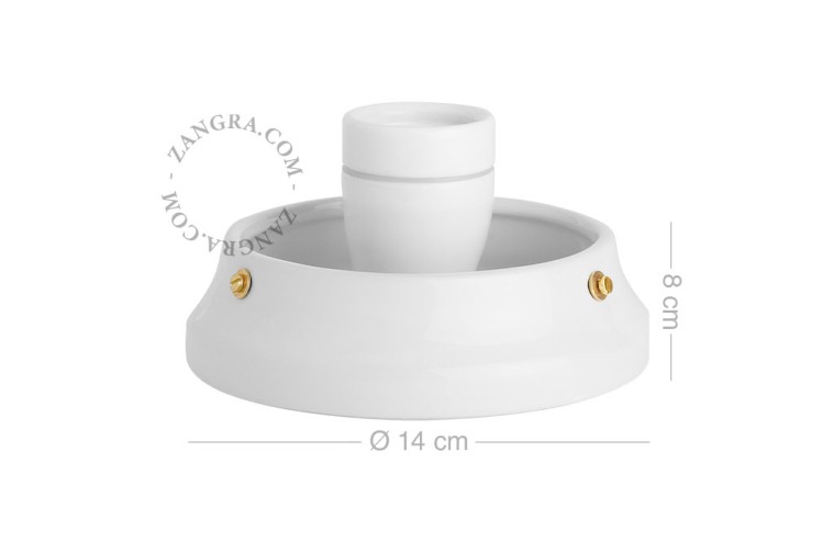 Biała porcelanowa lampa stołowa lub ścienna CEDRIC L.006 - Zangra