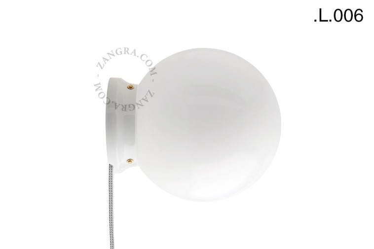 Biała porcelanowa lampa stołowa lub ścienna CEDRIC L.006 - Zangra