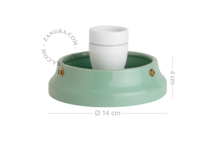 Zielona porcelanowa lampa stołowa lub ścienna CEDRIC L.003 - Zangra