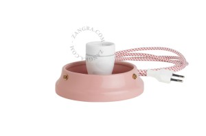 Różowa porcelanowa lampa stołowa lub ścienna CEDRIC L.015 - Zangra