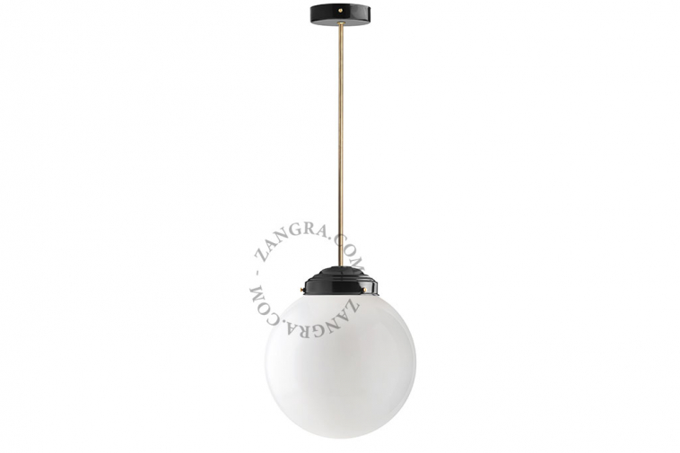 czarna lampa ze szklanym kloszem  XL8  - Zangra
