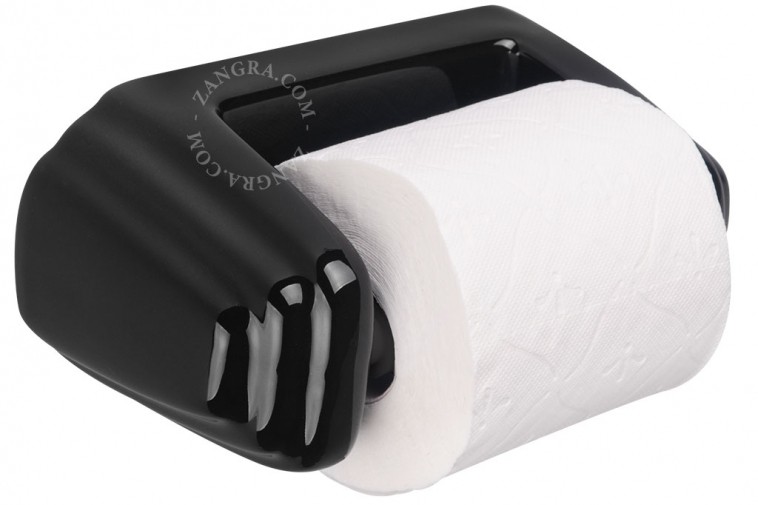 Ceramiczny uchwyt na papier toaletowy czarny bathroom.003.p - Zangra