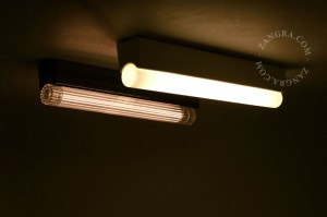 Lampa STICK DENIS  czarna porcelana, opal 30 - Zangra