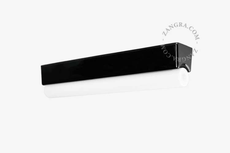 Lampa STICK DENIS  czarna porcelana, opal 30 - Zangra