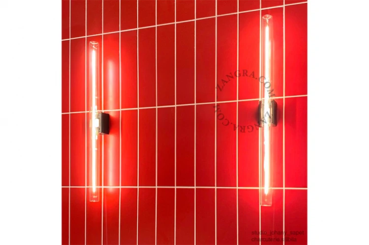 Lampa STICK czarny szkło + żarówka LED 50 cm - Zangra