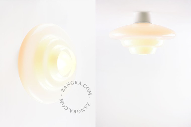 Lampa  porcelanowa Art Deco, DORES klosz 052 szkło opalowe - Zangra