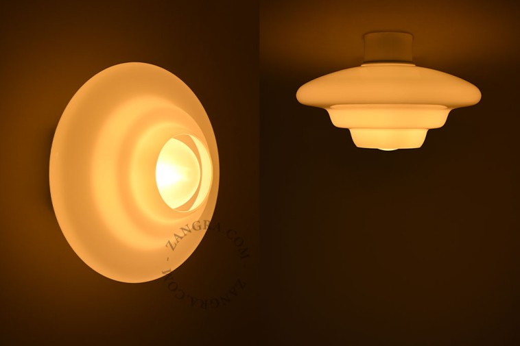 Lampa  porcelanowa Art Deco, DORES klosz 052 szkło opalowe - Zangra