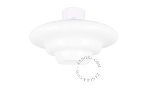 Lampa  porcelanowa Art Deco, DORES klosz 052 szkło opalowe - Zangra