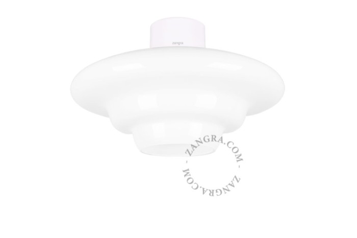 Lampa  porcelanowa Art Deco, DORES klosz 052 szkło opalowe - Zangra