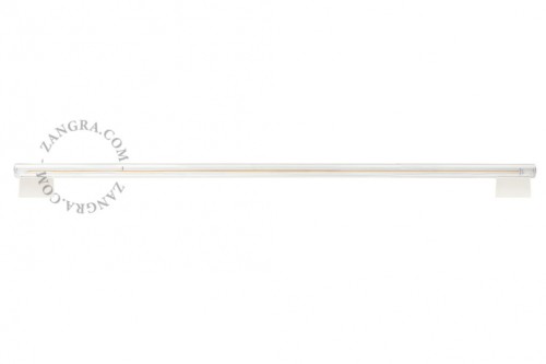 biała porcelanowa lampa DISS - świetlówka szkło przezroczyste - 100cm - Zangra