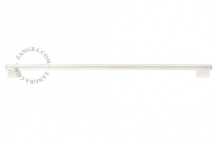 biała porcelanowa lampa DISS - świetlówka szkło przezroczyste - 100cm - Zangra