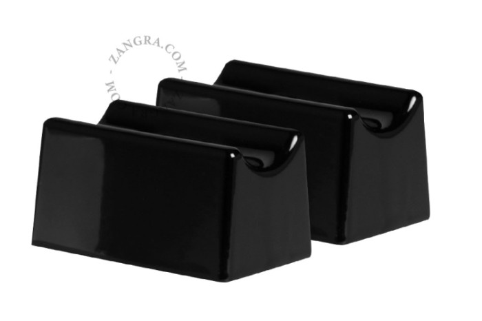 czarna porcelanowa lampa DISS - świetlówka szkło przezroczyste - 100cm - Zangra