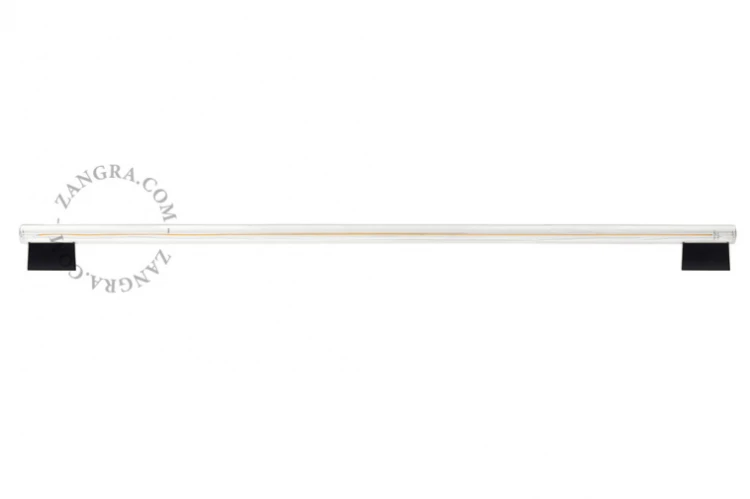 czarna porcelanowa lampa DISS - świetlówka szkło przezroczyste - 100cm - Zangra
