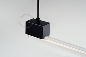 Czarna lampa liniowa wisząca BRUNO  żarówka LED 100 cm - szkło przezroczyste - Zangra
