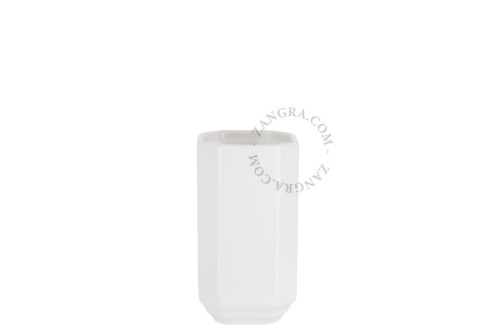 Uchwyt porcelanowy na szczotkę biały Art Deco BECCA - Zangra