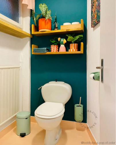 Uchwyt porcelanowy na szczotkę miętowy Art Deco BECCA - Zangra