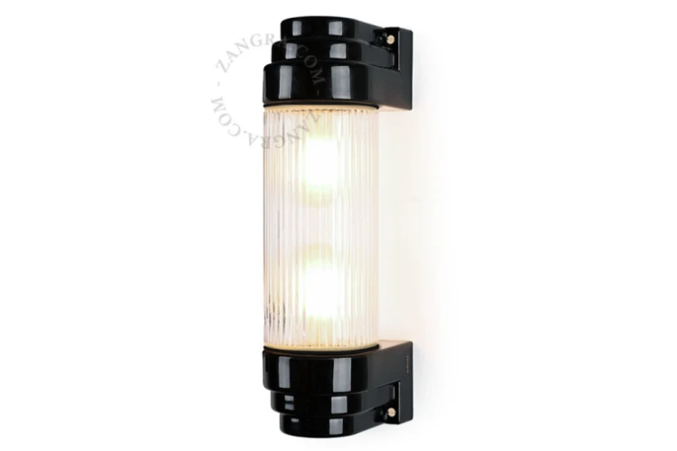 Porcelanowa lampa ścienna CASSIS  czarna - Zangra