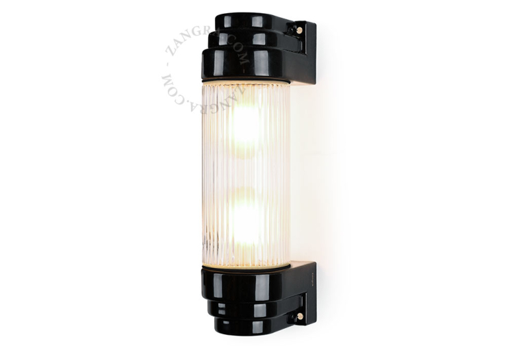 Porcelanowa lampa ścienna CASSIS  czarna - Zangra