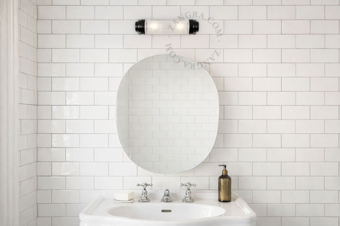 Porcelanowa lampa ścienna CASSIS  czarna - Zangra