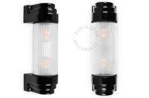 Porcelanowa lampa ścienna CASSIS  czarna - Zangra