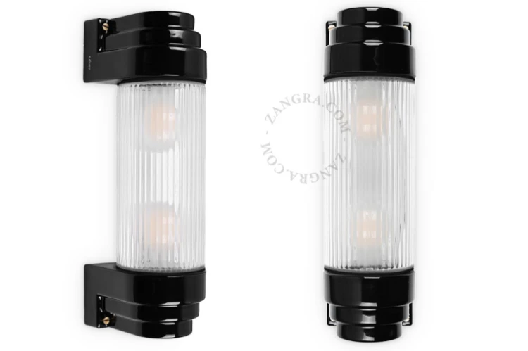 Porcelanowa lampa ścienna CASSIS  czarna - Zangra