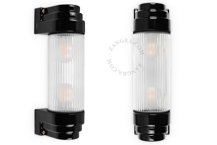 Porcelanowa lampa ścienna CASSIS  czarna - Zangra