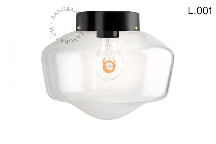 Lampa ze szkła i mosiądzu L.001- Zangra