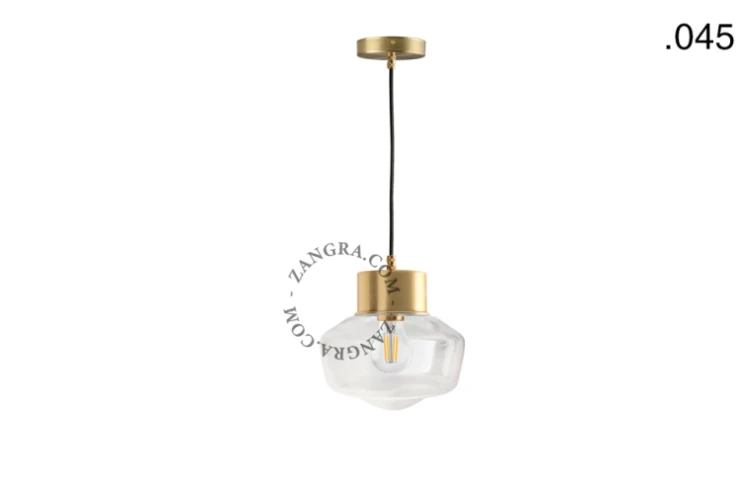 Mosiężna lampa ze szklanym kloszem 045 - Zangra