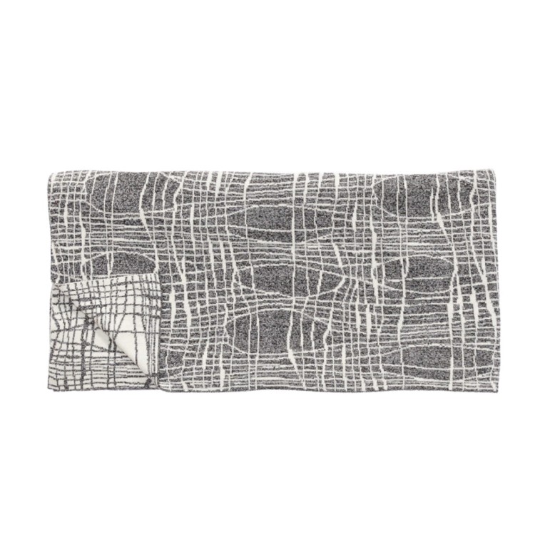 Pled ze wzorem MARBLE szaro-biały - Hübsch