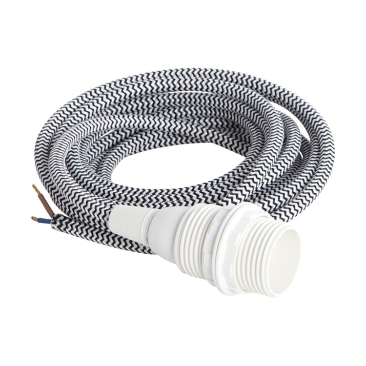 Kabel z oprawką E14 czarno-biały - House Doctor