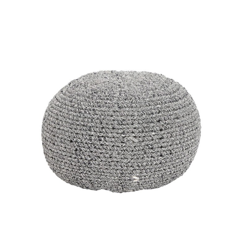 Pufa tkana WEAVY ciemnoszara - Hübsch