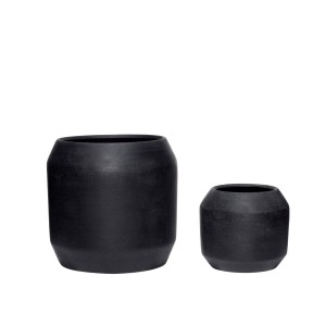 Zestaw 2 ceramicznych donic czarnych - Hübsch