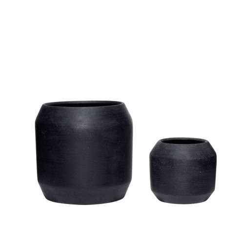 Zestaw 2 ceramicznych donic czarnych - Hübsch