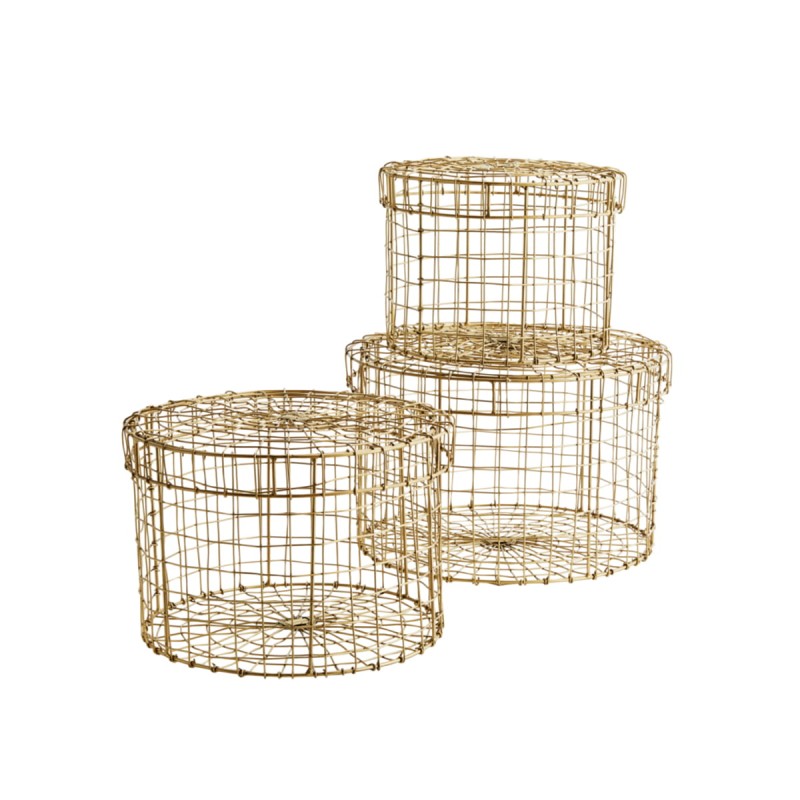 Zestaw 3 okrągłych koszy LID - Madam Stoltz