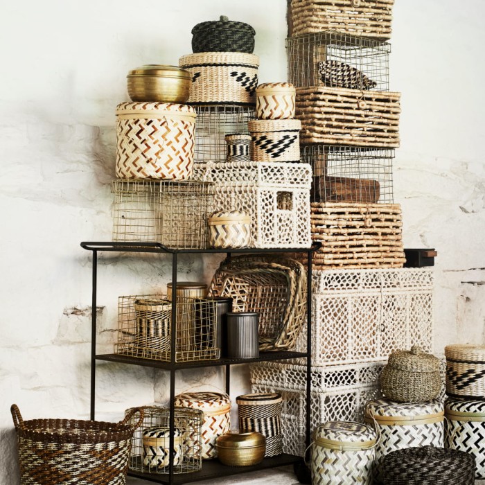 Zestaw 3 okrągłych koszy LID - Madam Stoltz