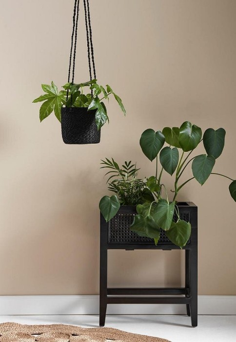 Wisząca doniczka JUTE czarna - Nordal