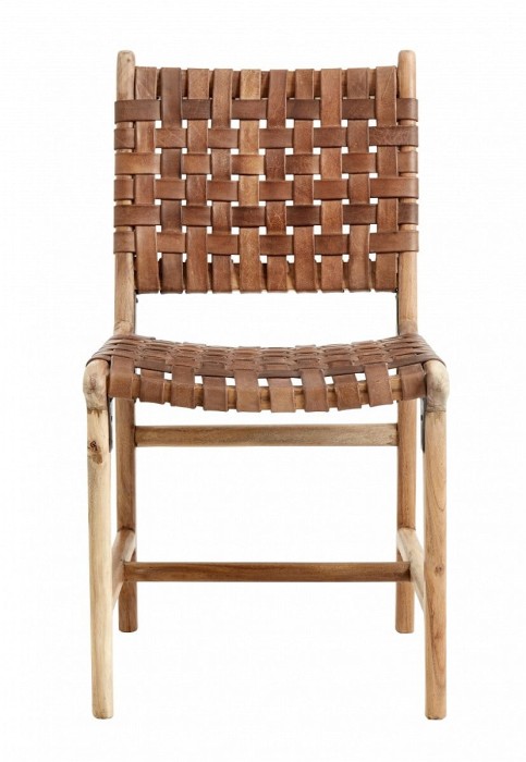 Skórzane krzesło AYA brązowe - Nordal